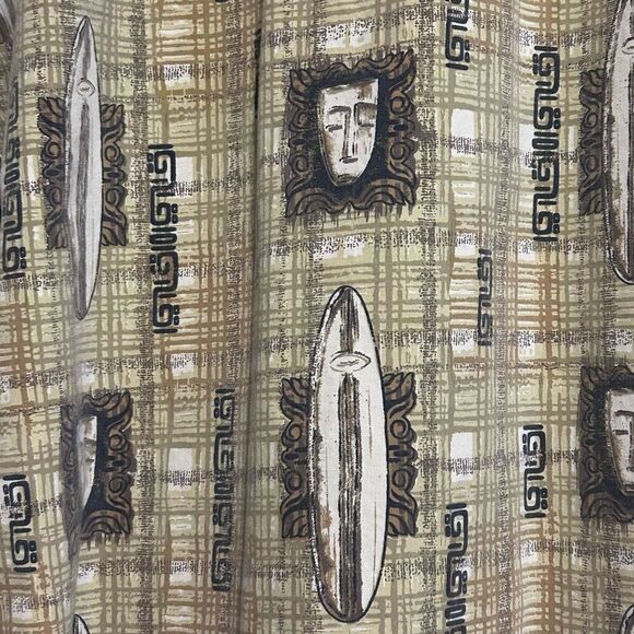 Vintage 90s Weathered Dye Crossings Button-up Shirt Men's XL Brown Green Tribal - Picture 5 of 13
